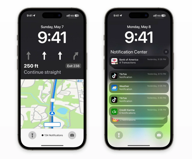 兴安苹果维修服务分享iOS17锁屏地图导航半屏显示长什么样 